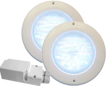 LED-Scheinwerfer-Set NEPTUN maxi-FLAT 2 x 19 Watt weiß