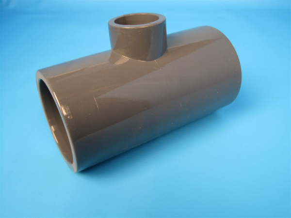 T-Stück 90°  reduziert 50-25-50 mm, PVC grau